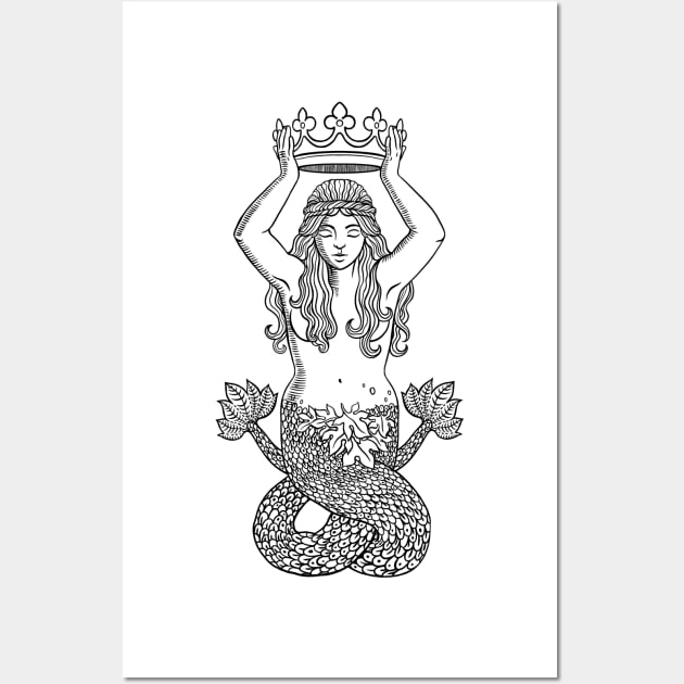 Antique Mermaid Wall Art by OccultOmaStore